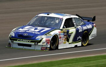 INDIANAPOLIS - JULY 24:  Robby Gordon, driver of the #7 John Manville Toyota, drives during practice for the NASCAR Sprint Cup Series Allstate 400 at the Brickyard at Indianapolis Motor Speedway on July 24, 2009 in Indianapolis, Indiana.  (Photo by Ezra S