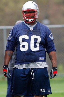 FOXBOROUGH - MAY 2: Ron Brace #60 participates in a drill during the New England Patriots Minicamp at Gillette Stadium May 2, 2009 in Foxborough, Massachusetts. (Photo by Jim Rogash/Getty Images)