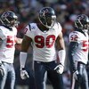 CLEVELAND - NOVEMBER 23:  Mario Williams #90  of the Houston Texans walks on the field during the NFL game against the Cleveland Browns at Cleveland Browns Stadium on November 23, 2008 in Cleveland, Ohio.  (Photo by Andy Lyons/Getty Images)