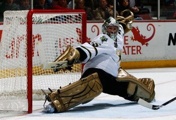 ANAHEIM, CA - APRIL 10:  Marty Turco #35 of the Dallas Stars makes a save against the Anaheim Ducks at the Honda Center on April 10, 2009 in Anaheim, California. The Ducks defeated the Stars 4-3 in a shootout.  (Photo by Jeff Gross/Getty Images)