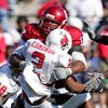 BLOOMINGTON, IN - NOVEMBER 3:  Jammie Kirlew #57 of the Indiana Hoosiers tackles Frank Edmonds #2 of the Ball State Cardinals during the game at Memorial Stadium November 3, 2007 in Bloomington, Indiana.  (Photo by Andy Lyons/Getty Images)