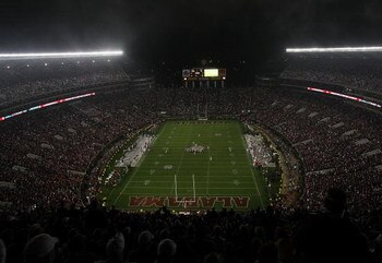 TUSCALOOSA, AL - NOVEMBER 29:  A view from high in the stadium as the Alabama Crimson Tide take on the Auburn Tigers at Bryant-Denny Stadium on November 29, 2008 in Tuscaloosa, Alabama. Alabama defeated Auburn 36-0.  (Photo by Doug Benc/Getty Images)