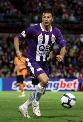 PERTH, AUSTRALIA - JULY 10:  Mile Sterjovski of the Glory runs onto the ball during the friendly match between Perth Glory and Wolverhampton Wanderers at Members Equity Stadium on July 10, 2009 in Perth, Australia.  (Photo by Paul Kane/Getty Images)