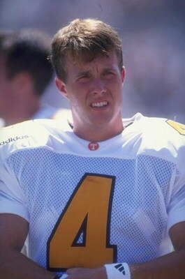 6 Sep 1997:  Jeff Hall #4 of the Tennessee Volunteers looks on during a game against the UCLA Bruins at the Rose Bowl in Pasadena, California. The Volunteers defeated the Bruins 30-24. Mandatory Credit: Elsa Hasch  /Allsport