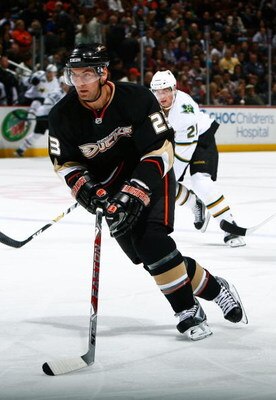 ANAHEIM, CA - APRIL 10:  Francois Beauchemin #23 of the Anaheim Ducks skates against the Dallas Stars at the Honda Center on April 10, 2009 in Anaheim, California. The Ducks defeated the Stars 4-3 in a shootout.  (Photo by Jeff Gross/Getty Images)
