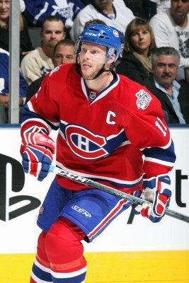 TORONTO - OCTOBER 11:  Saku Koivu #11 of the Montreal Canadiens skates during the game against the Toronto Maple Leafs at the Air Canada Centre October 11, 2008 in Toronto, Ontario. (Photo By Dave Sandford/Getty Images)
