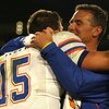 MIAMI - JANUARY 08:  Head coach Urban Meyer and Tim Tebow #15 of the Florida Gators celebrate after their 24-14 win against the Oklahoma Sooners during the FedEx BCS National Championship game at Dolphin Stadium on January 8, 2009 in Miami, Florida.  (Pho