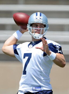 CARROLLTON, TX - JUNE 16:  Quarterback Stephen McGee #7 of the Dallas Cowboys during mini camp at Standridge Stadium on June 16, 2009 in Carrollton, Texas.  (Photo by Ronald Martinez/Getty Images)