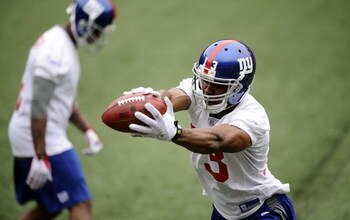 EAST RUTHERFORD, NJ - MAY 09:  Ramses Barden #13 of the New York Giants works out at rookie camp on May 9, 2009 in East Rutherford, New Jersey.  (Photo by Jeff Zelevansky/Getty Images)