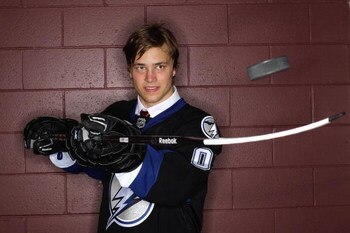 MONTREAL, QC - JUNE 26: Second overall draft pick, Victor Hedman of the Tampa Bay Lightning poses for a portrait durng the 2009 NHL Entry Draft at the Bell Centre on June 26, 2009 in Montreal, Quebec, Canada. (Photo by Jamie Squire/Getty Images)