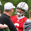 FLORHAM PARK, NJ - MAY 02:  Quarterback Mark Sanchez #6 of the New York Jets talks with head coach Rex Ryan during minicamp on May 2, 2009 at the Atlantic Health Jets Training Center in Florham Park, New Jersey.  (Photo by Jim McIsaac/Getty Images)