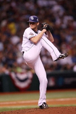 ST PETERSBURG, FL - OCTOBER 22:  J.P. Howell #39 of the Tampa Bay Rays pitches against the Philadelphia Phillies during game one of the 2008 MLB World Series on October 22, 2008 at Tropicana Field in St. Petersburg, Florida.  (Photo by Elsa/Getty Images)
