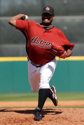 KISSIMMEE, FL - MARCH 02:  Pitcher Jose Valverde #47 of the Houston Astros throws during a spring training game against the New York Yankees at Osceola County Stadium on March 2, 2009 in Kissimmee, Florida.  (Photo by Sam Greenwood/Getty Images)
