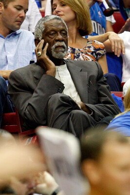 ORLANDO, FL - JUNE 14:  NBA legend Bill Russell watches Game Five of the 2009 NBA Finals between the Orlando Magic and the Los Angeles Lakers on June 14, 2009 at Amway Arena in Orlando, Florida.  NOTE TO USER:  User expressly acknowledges and agrees that,