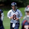 ENGLEWOOD, CO - MAY 03:  Quarterback Kyle Orton #8 particiaptes in practice during Denver Broncos Minicamp at the Broncos training facility on May 3, 2009 in Englewood, Colorado.  (Photo by Doug Pensinger/Getty Images)