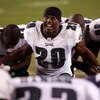 PHILADELPHIA - OCTOBER 08:  Brian Dawkins #20 of the Philadelphia Eagles leads a prayer cirlce  after a game against the Dallas Cowboys at Lincoln Financial Field on October 8, 2006 in Philadelphia, Pennsylvania.  (Photo by Chris McGrath/Getty Images)