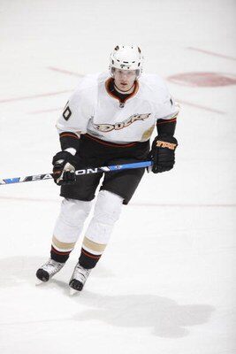 CALGARY, CANADA - FEBRUARY 7: Corey Perry #10 of the Anaheim Ducks skates against the Calgary Flames on February 7, 2009 at Pengrowth Saddledome in Calgary, Alberta, Canada. (Photo by Dale MacMillan/Getty Images)