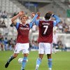 MALAGA, SPAIN - JULY 29: Marc Albrighton (L) of Aston Villa congratulates Ashley Young after he scored a goal against Atlante during the Peace Cup match at the Rosaleda stadium on July 29, 2009 in Malaga, Spain.  (Photo by Denis Doyle/Getty Images)