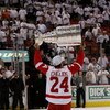 PITTSBURGH - JUNE 04: Chris Chelios #24 of the Detroit Red Wings celebrates with the Stanley Cup after defeating the Pittsburgh Penguins in game six of the 2008 NHL Stanley Cup Finals at Mellon Arena on June 4, 2008 in Pittsburgh. Pennsylvania. The Red Wi