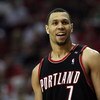 HOUSTON - APRIL 30:  Guard Brandon Roy #7 of the Portland Trail Blazers in Game Six of the Western Conference Quarterfinals during the 2009 NBA Playoffs at Toyota Center on April 30, 2009 in Houston, Texas. NOTE TO USER: User expressly acknowledges and ag