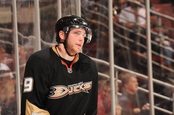 ANAHEIM, CA - APRIL 21:  Bobby Ryan #9 of the Anaheim Ducks looks on against the San Jose Sharks during Game Three of the Western Conference Quarterfinal Round of the 2009 Stanley Cup Playoffs at Honda Center on April 21, 2009 in Anaheim, California. (Pho