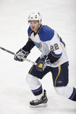 EDMONTON, CANADA - JANUARY 11: Brad Boyes #22 of the St. Louis Blues skates against the Edmonton Oilers on January 11, 2009 at Rexall Place in Edmonton, Alberta, Canada. (Photo by Dale MacMillan/Getty Images)
