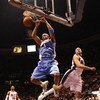 EAST RUTHERFORD, NJ - MARCH 21:  Kenyon Martin #4 of the Denver Nuggets dunks the ball as Josh Boone #2 of the New Jersey Nets defends during their game on March 21, 2008 at the Izod Arena in East Rutherford, New Jersey.  Photo By Al Bello/Getty Images.  