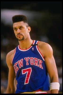1989-1990:  Kenny Walker of the New York Knicks looks on. Mandatory Credit: Mike Powell  /Allsport