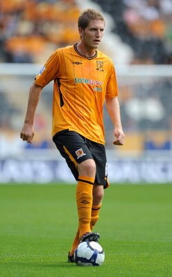 HULL, ENGLAND - AUGUST 09:  Michael Turner of Hull City in action during the Pre Season Friendly between Hull City and Aberdeen at the KC Stadium on August 9, 2009 in Hull, England.  (Photo by Laurence Griffiths/Getty Images)