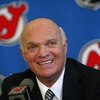 NEWARK, NJ - JULY 13:  General Manager Lou Lamoriello of the New Jersey Devils introduces his new head coach Brent Sutter at a news conference on July 13, 2007 at the National newark Building in Newark, New Jersey.  (Photo by Bruce Bennett/Getty Images)