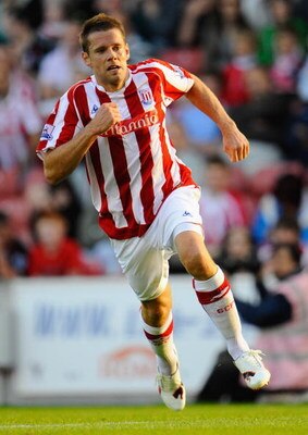 STOKE, ENGLAND - AUGUST 07:  James Beattie of Stoke during the pre season friendly match between Stoke City and Valladolid at the Britannia Stadium on August 7, 2009 in Stoke, England.  (Photo by Michael Regan/Getty Images)