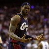 ORLANDO, FL - MAY 30: LeBron James #23 of the Cleveland Cavaliers reacts after a play against the Orlando Magic in Game Six of the Eastern Conference Finals during the 2009 Playoffs at Amway Arena on May 30, 2009 in Orlando, Florida. NOTE TO USER: User ex