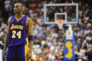 ORLANDO, FL - JUNE 14:  Kobe Bryant #24 of the Los Angeles Lakers stands on the court during Game Five of the 2009 NBA Finals against the Orlando Magic on June 14, 2009 at Amway Arena in Orlando, Florida. The Lakers won 99-86.  NOTE TO USER:  User express