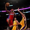 LOS ANGELES, CA - NOVEMBER 05:  Baron Davis #1 of the Los Angeles Clippers shoots over Pau Gasol #16 of the Los Angeles Laker on November 5, 2008 at Staples Center in Los Angeles, California.  The Lakers won 106-88.  NOTE TO USER: User expressly acknowled