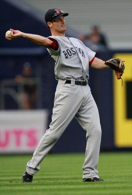 NEW YORK - AUGUST 08:  Nick Green #22 of the Boston Red Sox throws to first base during the game on August 8, 2009 at Yankee Stadium in the Bronx borough of New York City.  (Photo by Jared Wickerham/Getty Images)