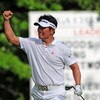 CHASKA, MN - AUGUST 16:  Y.E. Yang of South Korea celebrates after holing out for eagle on the 14th hole during the final round of the 91st PGA Championship at Hazeltine National Golf Club on August 16, 2009 in Chaska, Minnesota.  (Photo by Stuart Frankli