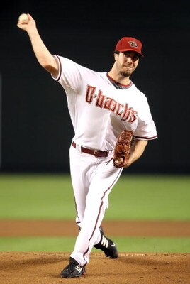 PHOENIX - AUGUST 14:  Starting pitcher Dan Haren #15 of the Arizona Diamondbacks pitches against the Los Angeles Dodgers during the major league baseball game at Chase Field on August 14, 2009 in Phoenix, Arizona.  The Diamondbacks defeated the Dodgers 4-