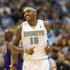 DENVER - MAY 25:  Carmelo Anthony #15 of the Denver Nuggets looks on against the Los Angeles Lakers in Game Four of the Western Conference Finals during the 2009 NBA Playoffs at Pepsi Center on May 25, 2009 in Denver, Colorado. NOTE TO USER: User expressl