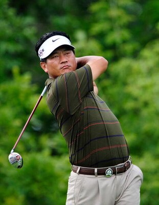 CHASKA, MN - AUGUST 13:  K.J. Choi of South Korea hits his tee shot on the tenth hole during the first round of the 91st PGA Championship at Hazeltine National Golf Club on August 13, 2009 in Chaska, Minnesota.  (Photo by Sam Greenwood/Getty Images)