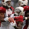 SEATTLE - NOVEMBER 16:  Wide receiver Anquan Boldin #81 of the Arizona Cardinals celebrates after recovering a fumble by Larry Fitzgerald #11 (left) against the Seattle Seahawks on November 16, 2008 at Qwest Field in Seattle, Washington. The Cardinals def