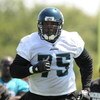 JACKSONVILLE, FL - MAY 1:  Tackle Eugene Monroe #75 of the Jacksonville Jaguars sets to block May 1, 2009 at a team minicamp near Jacksonville Municipal Stadium in Jacksonville, Florida.  (Photo by Al Messerschmidt/Getty Images)
