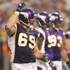 MINNEAPOLIS - SEPTEMBER 21:  Jared Allen #69 of the Minnesota Vikings gestures against the Carolina Panthers during their NFL game at the Hubert H. Humphrey Metrodome on September 21, 2008 in Minneapolis, Minnesota. The Vikings defeated the Panthers 20-10