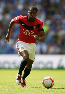 LONDON, ENGLAND - AUGUST 09:  Patrice Evra of Manchester United in action during the FA Community Shield match between Manchester United and Chelsea at Wembley Stadium on August 9, 2009 in London, England.  (Photo by Paul Gilham/Getty Images)