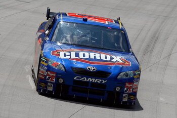 BRISTOL, TN - AUGUST 21:  Marcos Ambrose drives the #47 Clorox Toyota during practice for the NASCAR Sprint Cup Series Sharpie 500 at Bristol Motor Speedway on August 21, 2009 in Bristol, Tennessee.  (Photo by Ronald Martinez/Getty Images)