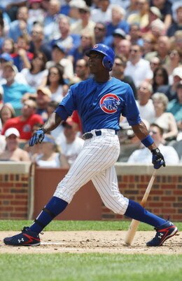 CHICAGO - JULY 03:  Alfonso Soriano #12 of the Chicago Cubs at bat against the Milwaukee Brewers during their MLB game on July 3, 2009 at Wrigley Field in Chicago, Illinois. (Photo by Jonathan Daniel/Getty Images) 
