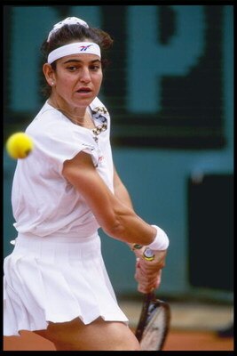 May 1995:  Arantxa Sanchez Vicario of Spain in action during the French Open championships at Roland Garros in Paris.        Mandatory Credit: Gary M. Prior/Allsport UK