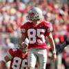 COLUMBUS, OH - OCTOBER 30:  Mike Nugent #85 and Kyle Turano #86 of the Ohio State Buckeyes watch the flight of a field goal attempt during the game against the Penn State Nittany Lions at Ohio Stadium on October 30, 2004 in Columbus, Ohio. Ohio State defe