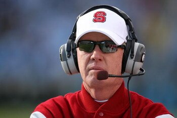 CHAPEL HILL, NC - NOVEMBER 22:  Head coach Tom O'Brien of the North Carolina State Wolfpack watches on against the North Carolina Tar Heels during their game at Kenan Stadium on November 22, 2008 in Chapel Hill, North Carolina.  (Photo by Streeter Lecka/G