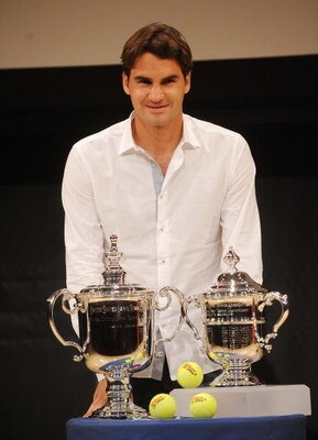 NEW YORK - AUGUST 27: Roger Federer of Switzerland attends the 2009 US Open Draw Presentation at the New York Times Center on August 27, 2009 in New York City. (Photo by Brad Barket/Getty Images)