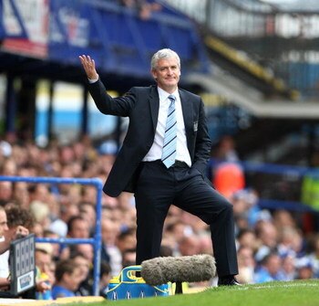 PORTSMOUTH, ENGLAND - AUGUST 30:  Mark Hughes, manager of Manchester City during the Barclays Premier League match between Portsmouth and Manchester City at Fratton Park on August 30, 2009 in Portsmouth, England.  (Photo by Phil Cole/Getty Images)